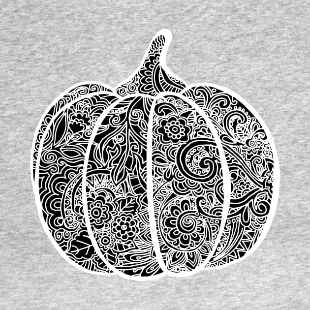 Pumpkin Zentangle - White by ElviraDraat